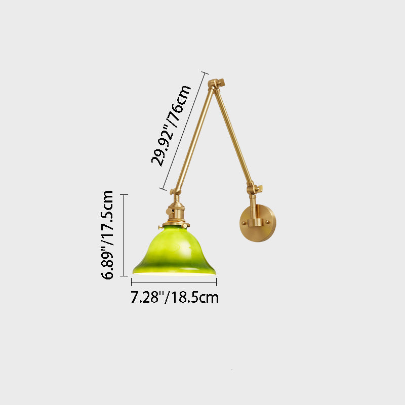 Round Long Rod Glass Wall Lamp