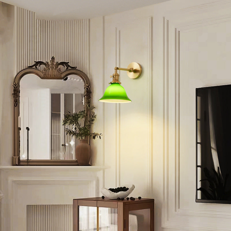 Round Long Rod Glass Wall Lamp