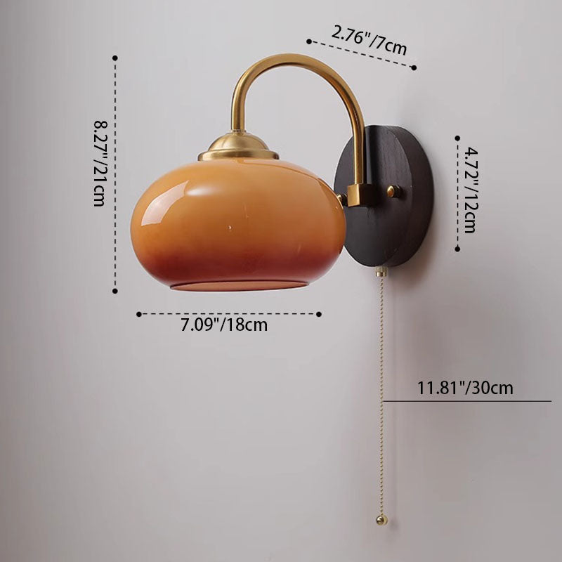 Half Opening Round Curved Wall Lamp