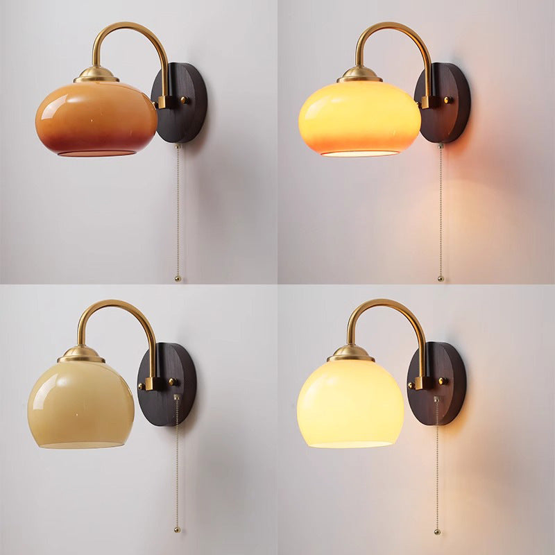 Half Opening Round Curved Wall Lamp
