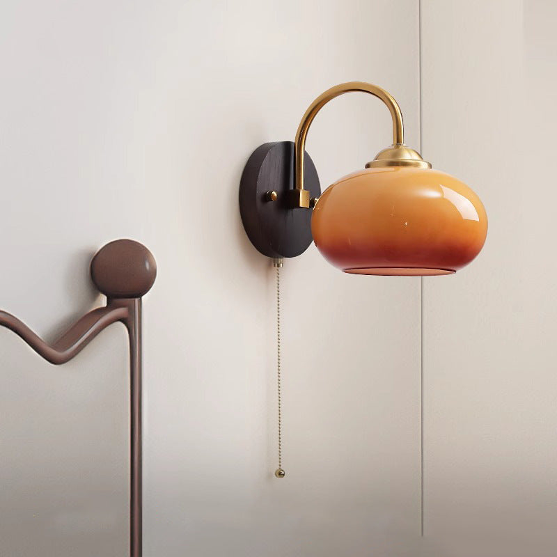 Half Opening Round Curved Wall Lamp