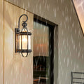 Hexagon Round Glass Brass Outdoor Light