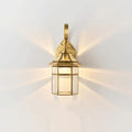 Hexagonal Bell Glass Brass Outdoor Light