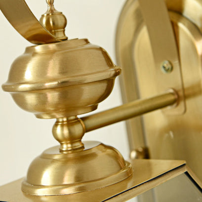 Hexagonal Bell Glass Brass Outdoor Light