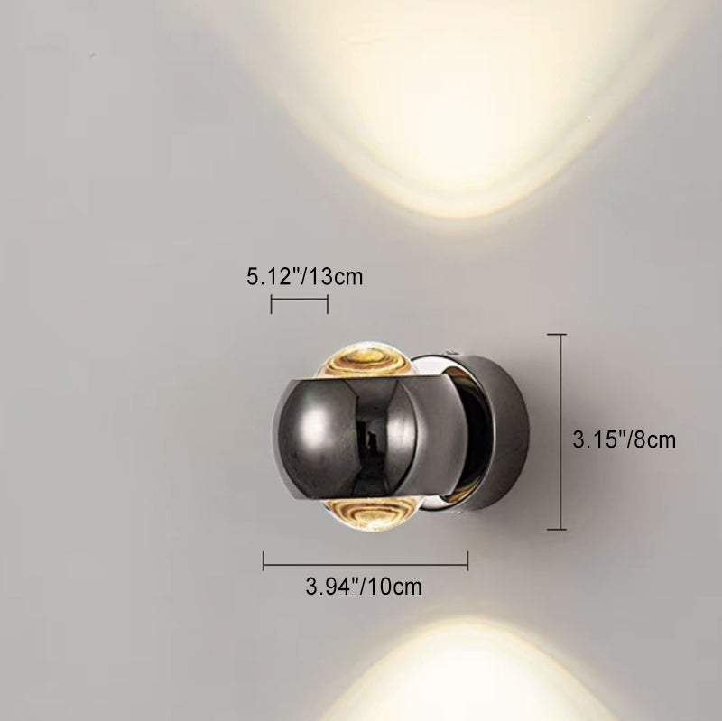 Round Orb Rotatable Glass Wall Lamp