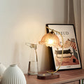 Floral Oval Curved Glass Table Lamp