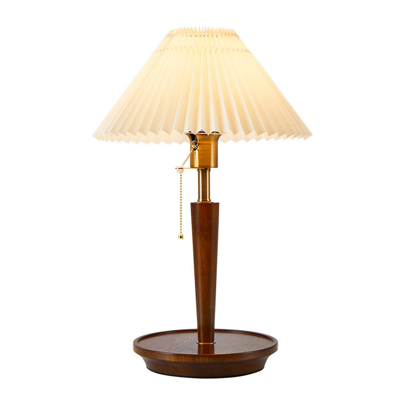 Umbrella Pleated Round Fabric Table Lamp