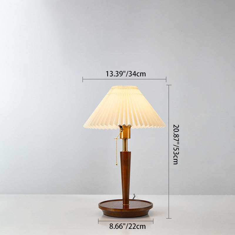 Umbrella Pleated Round Fabric Table Lamp