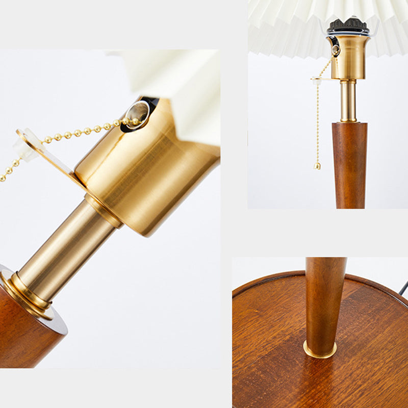 Umbrella Pleated Round Fabric Table Lamp