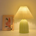 Scalloped Cylinder Round Fabric Table Lamp