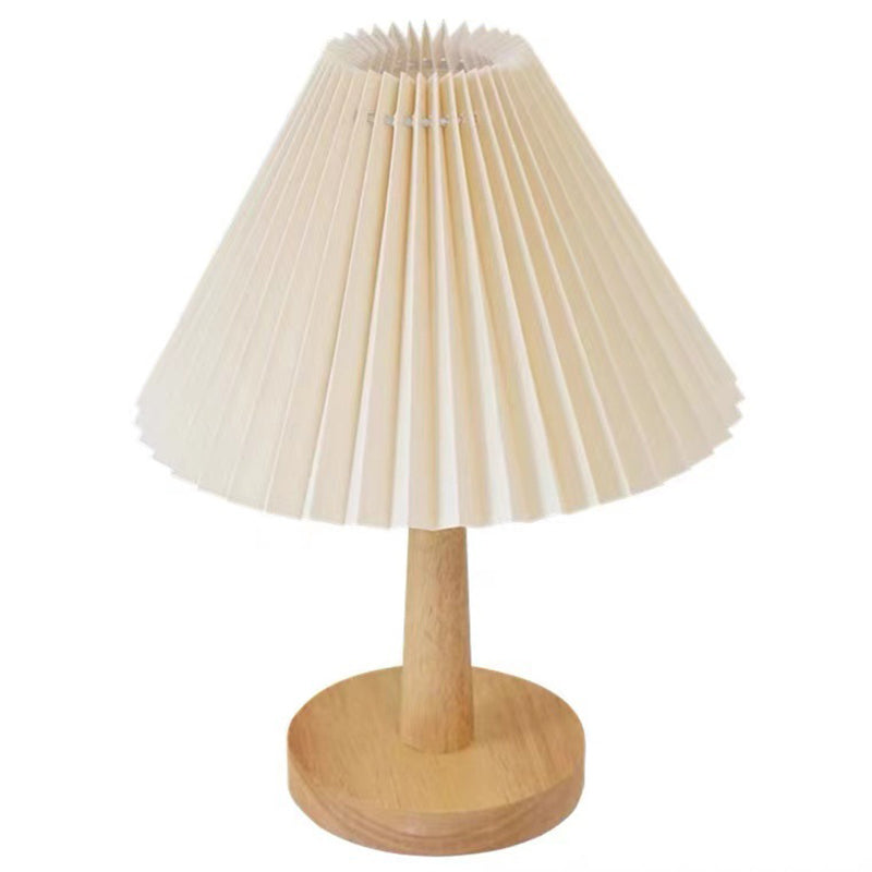 Pleated Fan Round Fabric Table Lamp