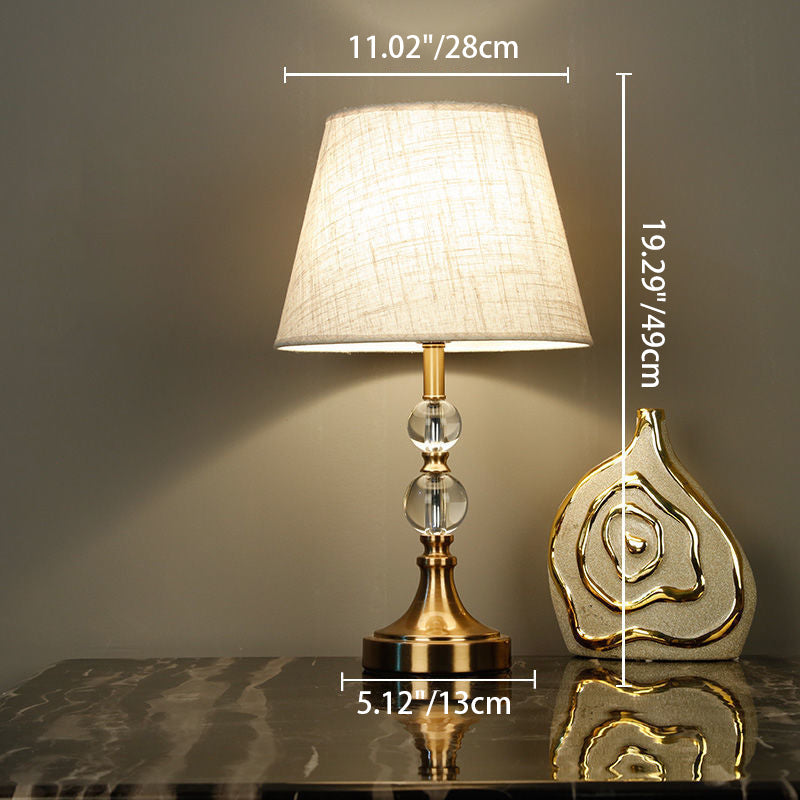 Scalloped Round Beads Fabric Table Lamp