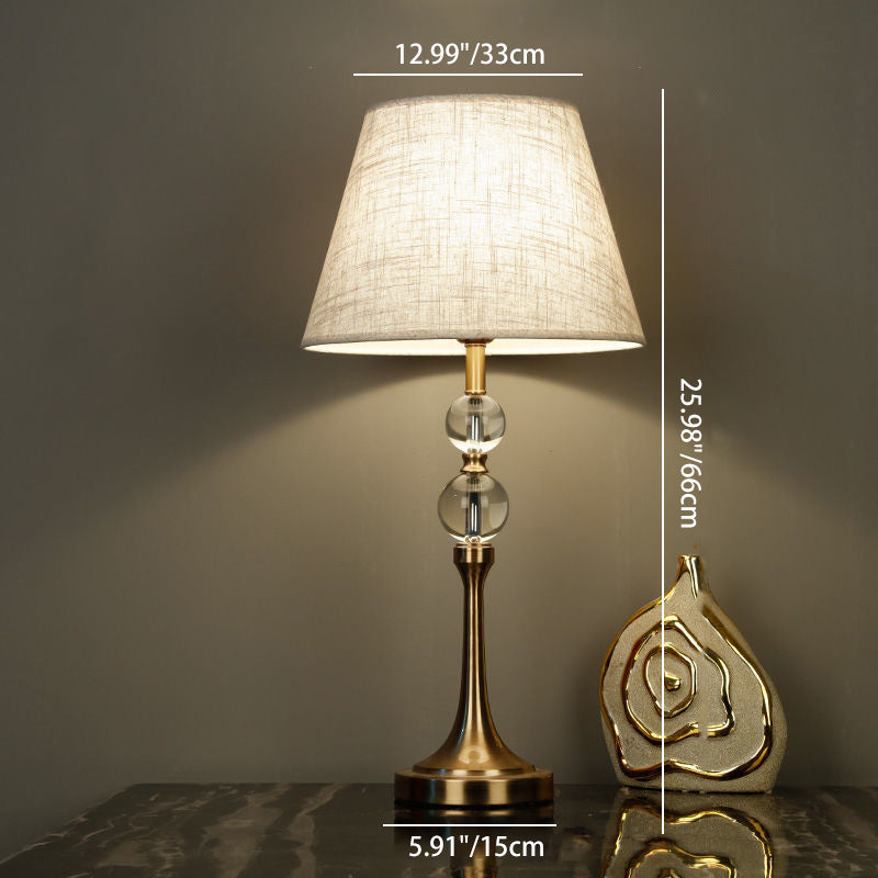 Scalloped Round Beads Fabric Table Lamp