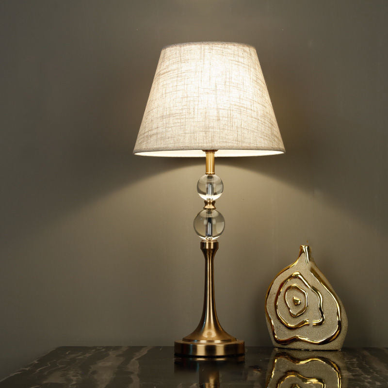 Scalloped Round Beads Fabric Table Lamp