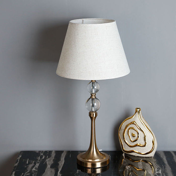 Scalloped Round Beads Fabric Table Lamp
