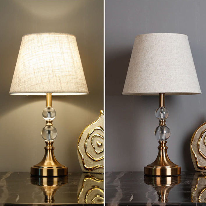 Scalloped Round Beads Fabric Table Lamp