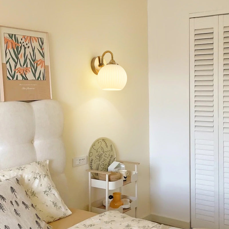 Orb Striped Round Glass Wall Lamp