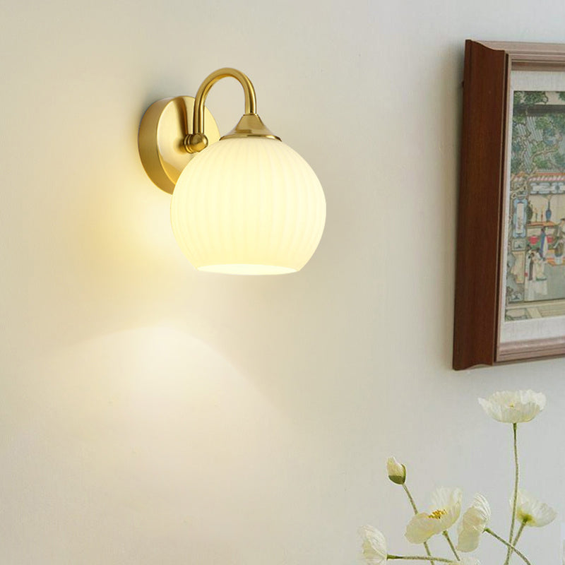 Orb Striped Round Glass Wall Lamp