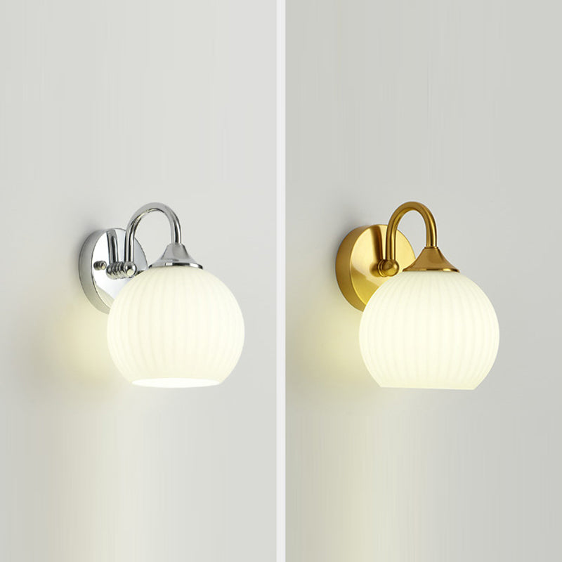 Orb Striped Round Glass Wall Lamp
