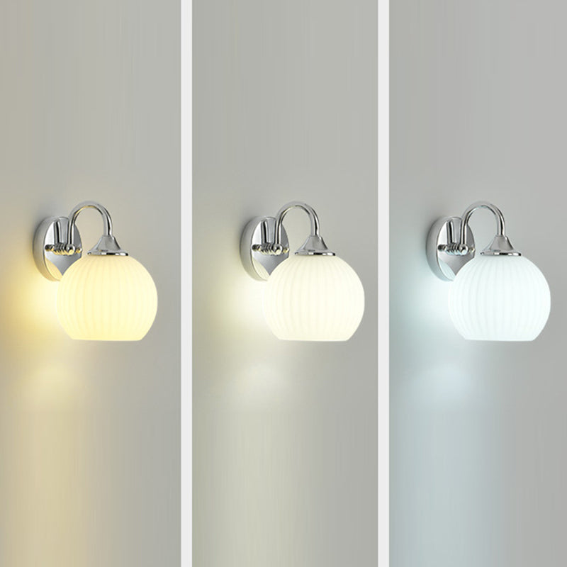 Orb Striped Round Glass Wall Lamp