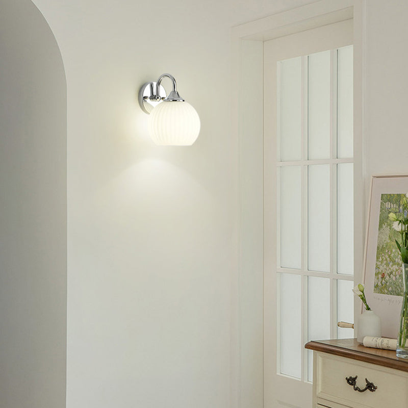 Orb Striped Round Glass Wall Lamp