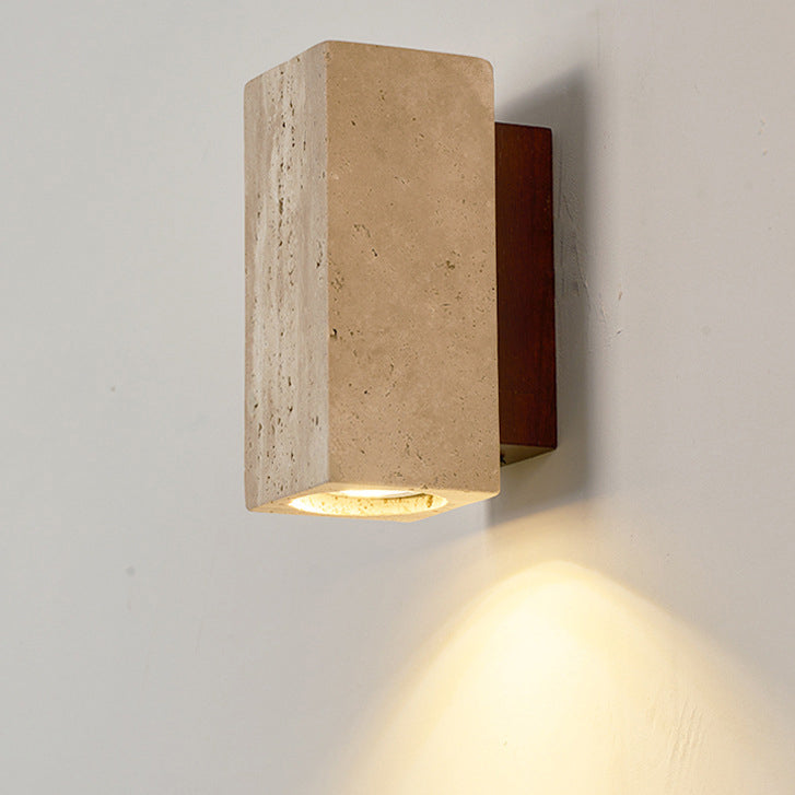 Square Cylinder Rectangle Yellow Wall Lamp