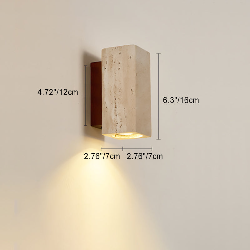 Square Cylinder Rectangle Yellow Wall Lamp