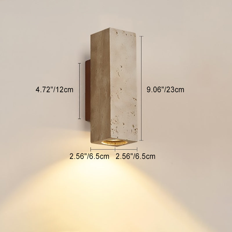 Square Cylinder Rectangle Yellow Wall Lamp