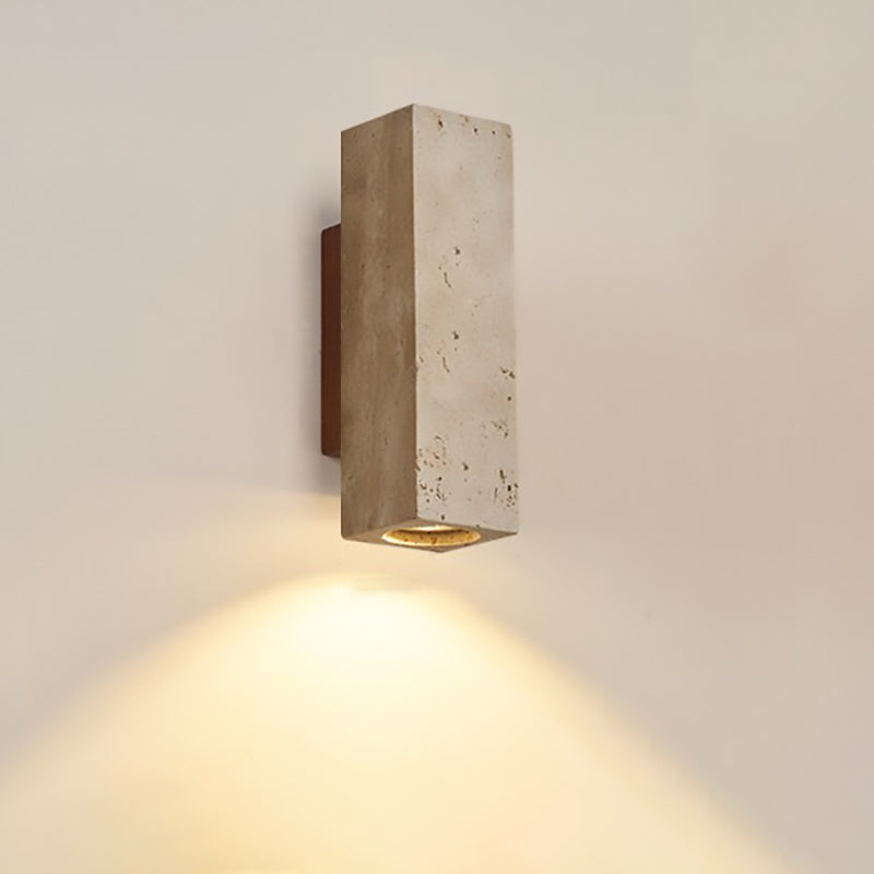 Square Cylinder Rectangle Yellow Wall Lamp