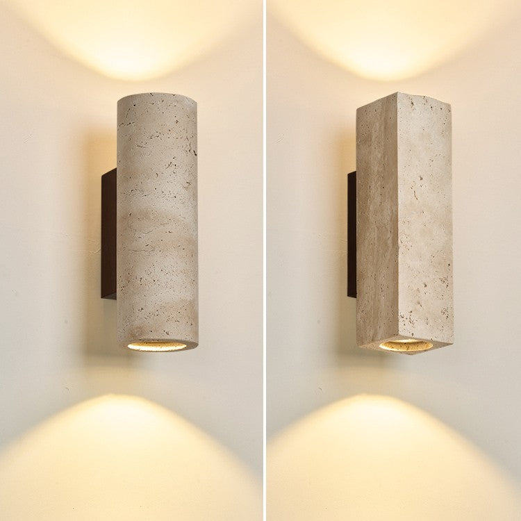 Rectangle Cylinder Hollowed Out 2-Light Wall Lamp