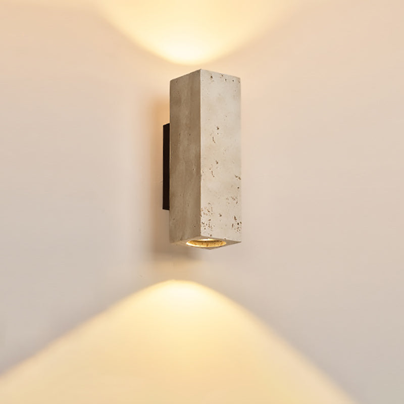 Rectangle Cylinder Hollowed Out 2-Light Wall Lamp