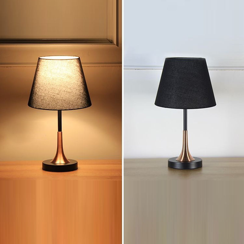 Tapered Round Fabric Iron Table Lamp