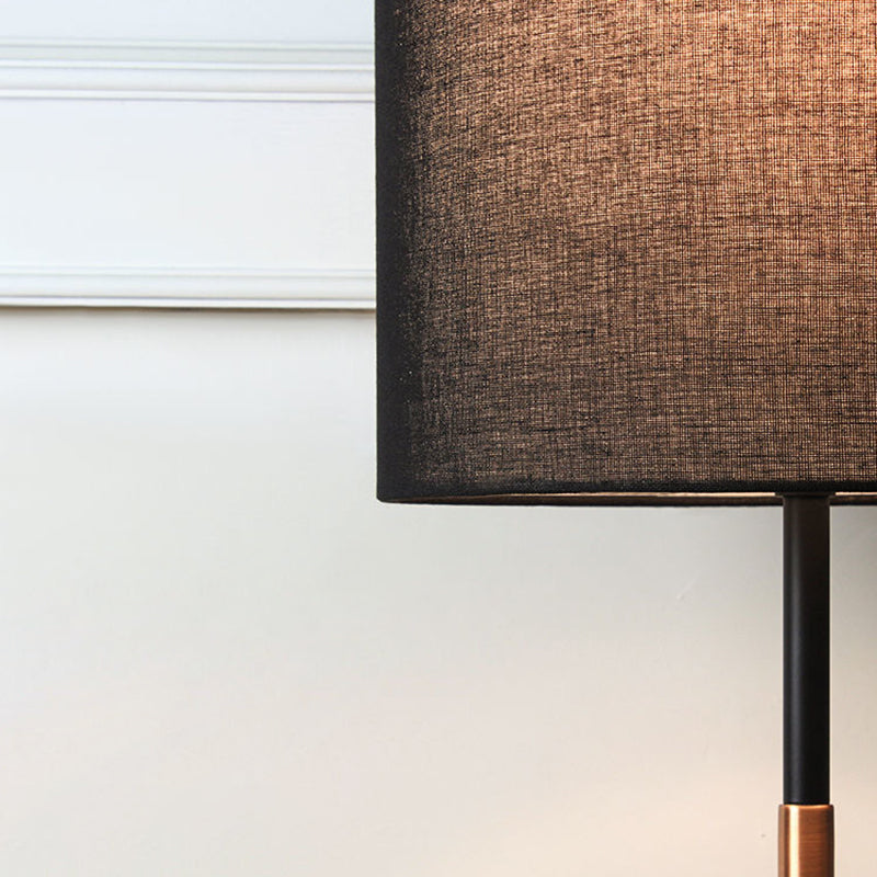 Tapered Round Fabric Iron Table Lamp