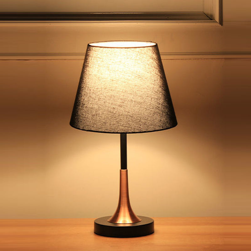 Tapered Round Fabric Iron Table Lamp