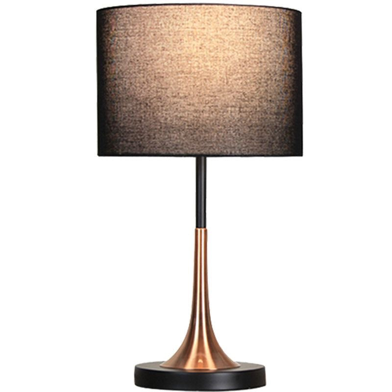 Tapered Round Fabric Iron Table Lamp