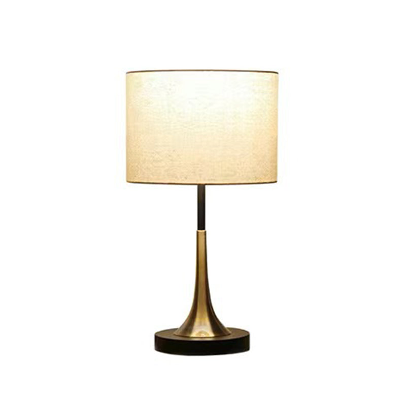Tapered Round Fabric Iron Table Lamp