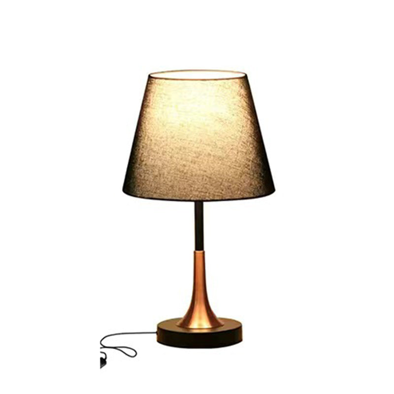 Tapered Round Fabric Iron Table Lamp