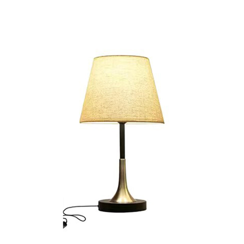 Tapered Round Fabric Iron Table Lamp