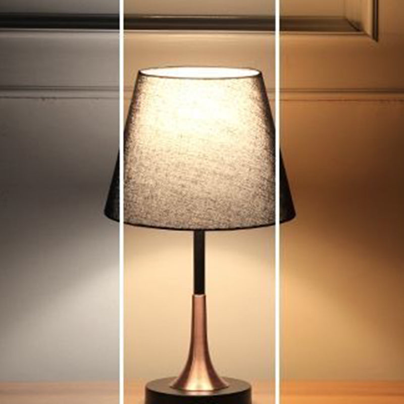 Tapered Round Fabric Iron Table Lamp