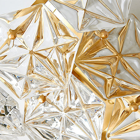 Prismatic Stacked Crystal Brass 3-Light Wall Lamp