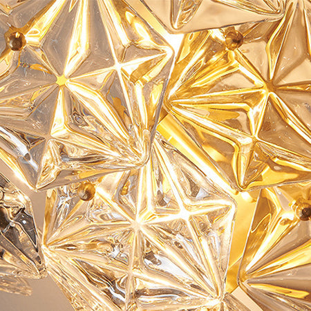Prismatic Stacked Crystal Brass 3-Light Wall Lamp