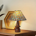 Scalloped Round Floral Fabric Table Lamp
