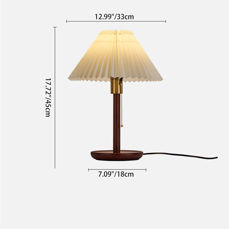 Scalloped Pleated Round PVC Table Lamp