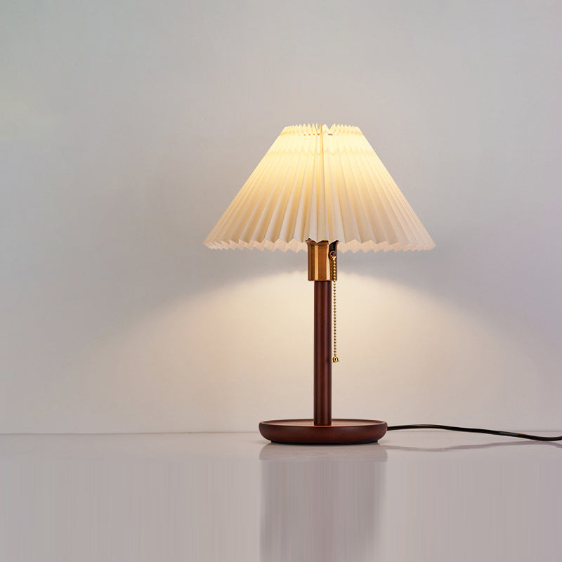 Scalloped Pleated Round PVC Table Lamp