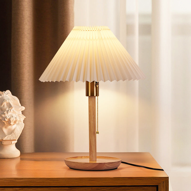 Scalloped Pleated Round PVC Table Lamp