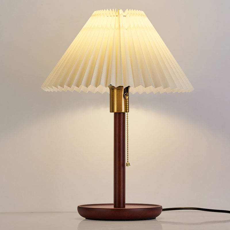 Scalloped Pleated Round PVC Table Lamp