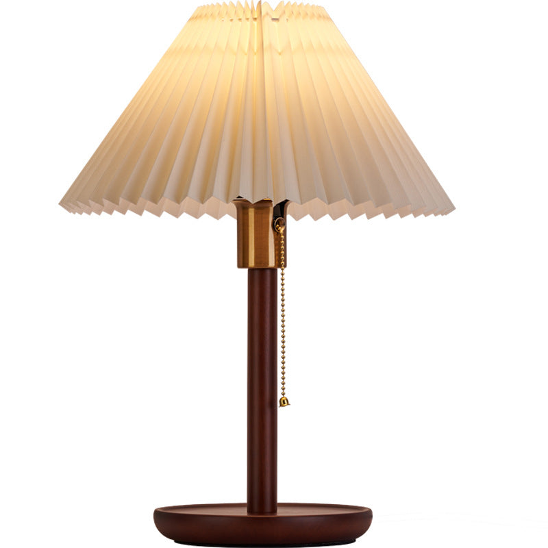 Scalloped Pleated Round PVC Table Lamp