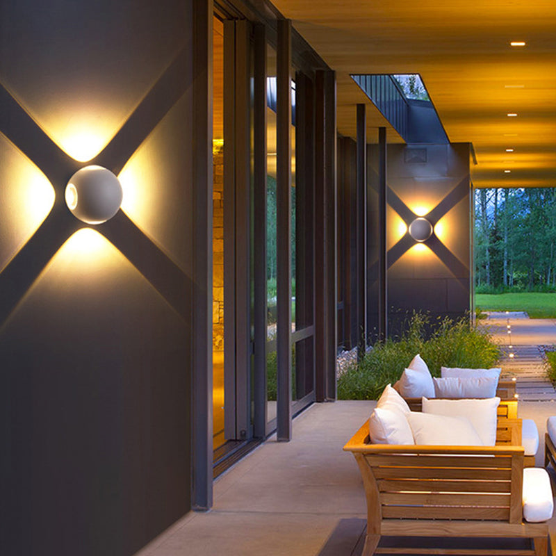 Round Square Orb Lens Outdoor Light
