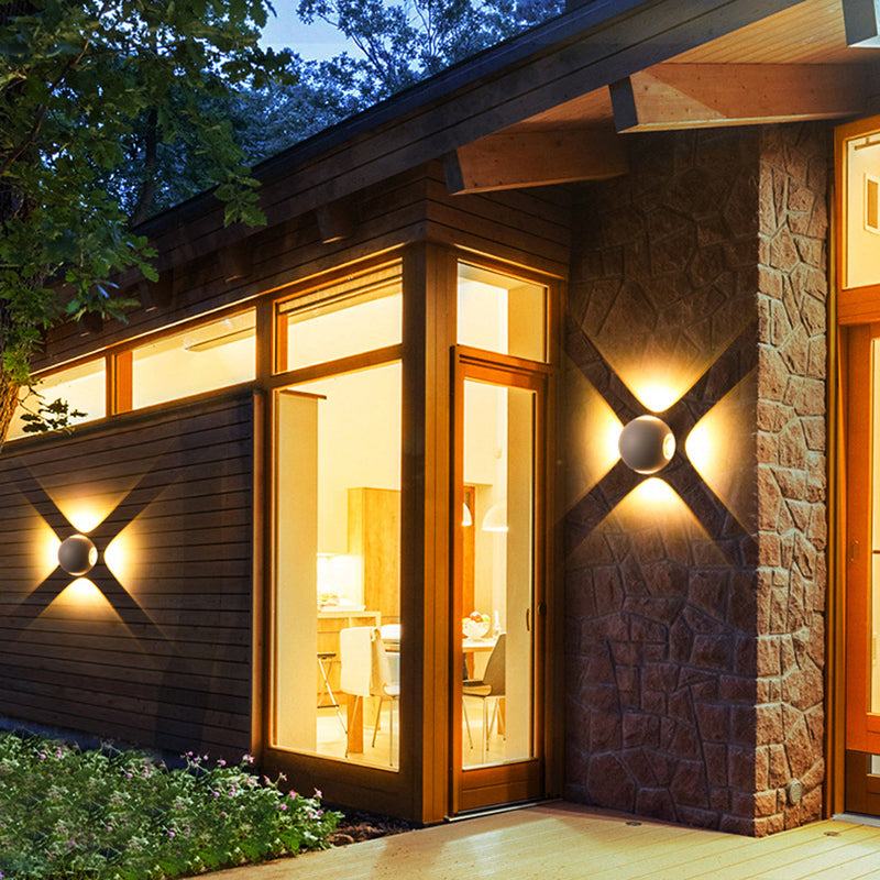 Round Square Orb Lens Outdoor Light