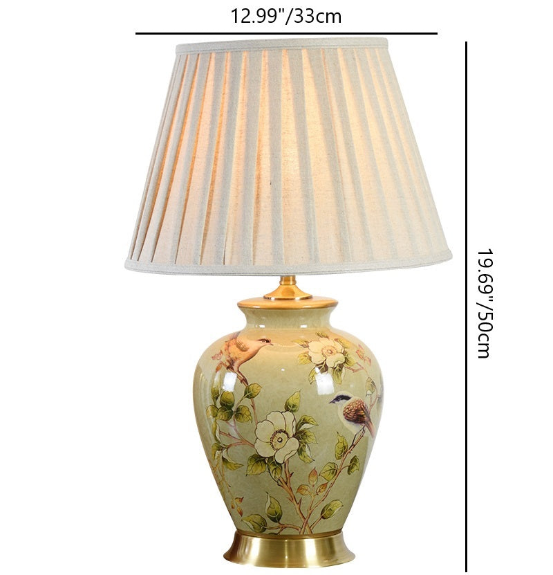 Pleated Scalloped Sunflower Double Table Lamp